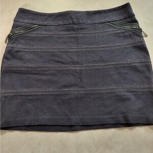 Classic Dark Denim BCBGeneration Mini Skirt with Zipper Accents